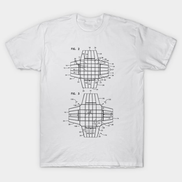 Parachute Vintage Patent Hand Drawing T-Shirt by TheYoungDesigns